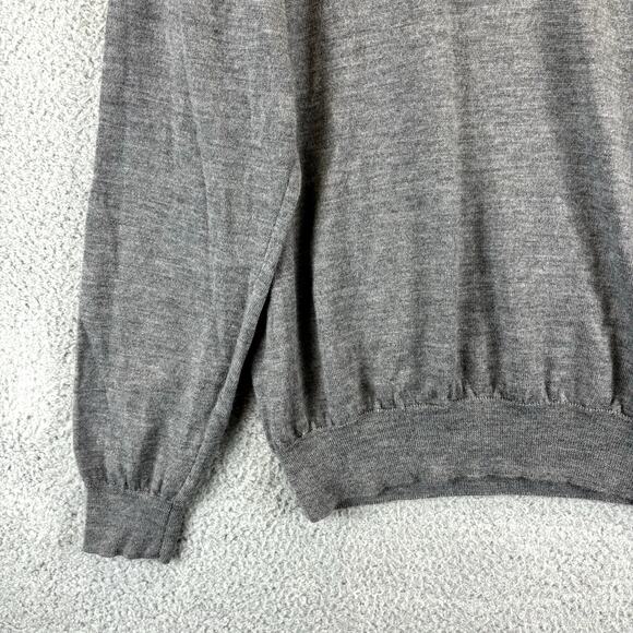 Mens Merino Wool Sweater XXL Gray Kurt Cobain Grandpacore Academia Preppy - Picture 3 of 9